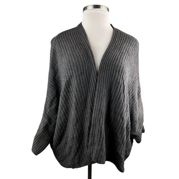 Barefoot Dreams Cozy Chic Lite Ribbed Shrug Cardigan Carbon Gray Plus Size 3X - Picture 11 of 11